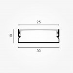 LED Profil 30x10mm Eloxiert Aufbau 2m SET LED Profil 30x10mm Eloxiert Aufbau 2m SET