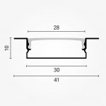 LED Profil 41x10mm Schwarz Einbau 2m SET LED Profil 41x10mm Schwarz Einbau 2m SET
