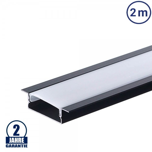 LED Profil 41x10mm Schwarz Einbau 2m SET LED Profil 41x10mm Schwarz Einbau 2m SET