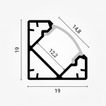 LED Profil 45° Winkel Schwarz 2m SET OP