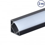 LED Profil 45° Winkel Schwarz 2m SET OP