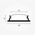 LED Kühlprofil 18x6mm Eloxiert 2m SET LED Kühlprofil 18x6mm Eloxiert 2m SET