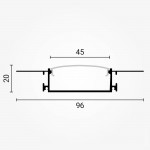 LED Profil 96x20mm Eloxiert Trockenbau 2m SET LED Profil 96x20mm Eloxiert Trockenbau 2m SET