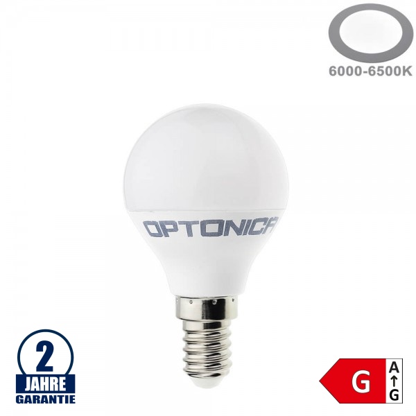 5,5W LED E14 G45 Birne Kunststoff Kaltweiß