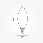 3,7W LED E14 Kerze Kunststoff Kaltweiß 3,7W LED E14 Kerze Kunststoff Kaltweiß