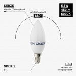 5,5W LED E14 Kerze Kunststoff Kaltweiß