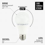 14W LED E27 A60 Birne Kunststoff Warmweiß 14W LED E27 A60 Birne Kunststoff Warmweiß