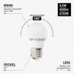 5,5W LED E27 G45 Birne Kunststoff Warmweiß 5,5W LED E27 G45 Birne Kunststoff Warmweiß