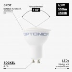 6,5W LED SMD GU10 Spot 110° Neutralweiß 6,5W LED SMD GU10 Spot 110° Neutralweiß
