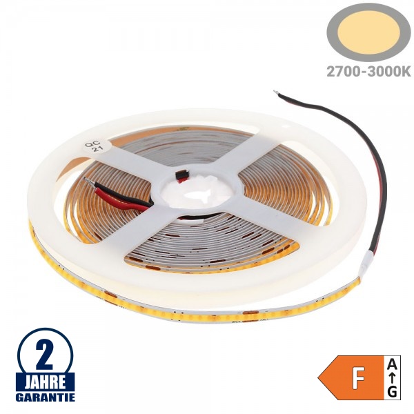 320SMD/m 10W/m 24V Mini COB LED Streifen Warmweiß 1m 320SMD/m 10W/m 24V Mini COB LED Streifen Warmweiß 1m