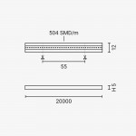 504SMD/m 6W/m 48V COB LED Streifen Kaltweiß IP67 1m 504SMD/m 6W/m 48V COB LED Streifen Kaltweiß IP67 1m