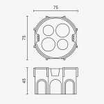Kombi-Abzweig-Schalterdose Ø 75mm halogenfrei Unterputz schwarz Kombi-Abzweig-Schalterdose Ø 75mm halogenfrei Unterputz schwarz