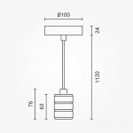 Vintage Pendelleuchte V1 E27 Kupfer OP