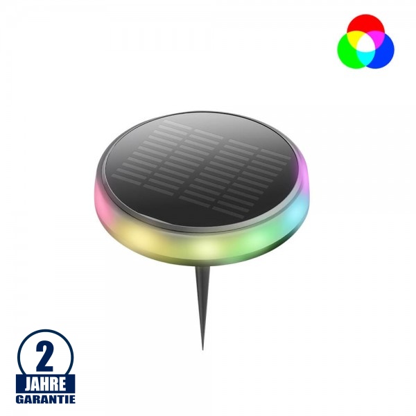 0,6W LED Solar Bodenleuchte mit Erdspieß RGB IP65 0,6W LED Solar Bodenleuchte mit Erdspieß RGB IP65