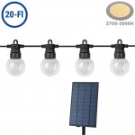 LED Solar-Lichterkette 20 Birnen klar 10m Warmweiß