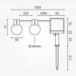 LED Solar-Lichterkette 20 Birnen klar 7m Warmweiß