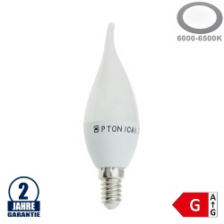 5,5W LED E14 Windstoßkerze Kunststoff Kaltweiß