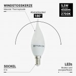 5,5W LED E14 Windstoßkerze Kunststoff Warmweiß
