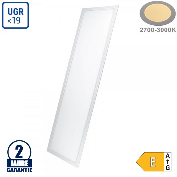 36W 120x30cm LED Panel 100Lm/W UGR19 Warmweiß
