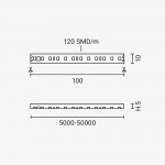 120SMD/m 9W 230V LED Streifen 2835 Wassergeschützt Warmweiß 1m 120SMD/m 9W 230V LED Streifen 2835 Wassergeschützt Warmweiß 1m
