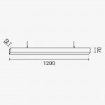 40W LED Linearleuchte Slim Professional mit Abhängung Schwarz Kaltweiß 40W LED Linearleuchte Slim Professional mit Abhängung Schwarz Kaltweiß