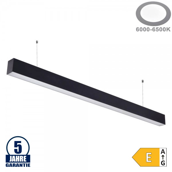 40W LED Linearleuchte Slim Professional mit Abhängung Schwarz Kaltweiß 40W LED Linearleuchte Slim Professional mit Abhängung Schwarz Kaltweiß