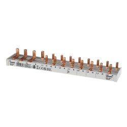 Siemens Stiftsa.schiene kompakt, 10mm2 Anschluss 3p N FI N-rechts 1x FI 4-pol + 8x Kompaktgerät 1 TE berührungssicher N-rechts 12 TE schneidbar