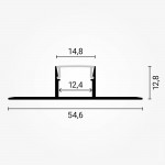 LED Fliesen- und Trockenbauprofil Mitte eloxiert 2m SET