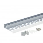 LED Fliesen- und Trockenbauprofil Abschluss eloxiert 2m SET