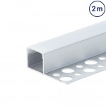 LED Fliesen- und Trockenbauprofil Abschluss eloxiert 2m SET