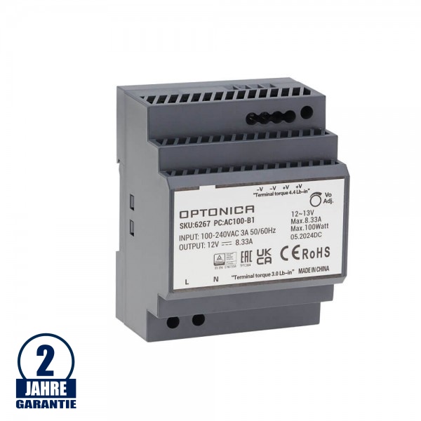 100W 12V DC DIN-Hutschienen Netzteil Slim