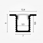 LED Einbauprofil 12,4x9mm eloxiert 2m SET