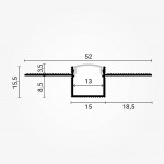 LED Trockenbauprofil flexibel Weiß 2m SET OP mit schwarzer Abdeckung LED Trockenbauprofil flexibel Weiß 2m SET OP mit schwarzer Abdeckung
