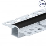 LED Trockenbauprofil flexibel Weiß 2m SET OP mit schwarzer Abdeckung LED Trockenbauprofil flexibel Weiß 2m SET OP mit schwarzer Abdeckung