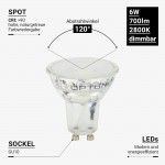 6W LED GU10 Spot Warmweiß Dimmbar 6W LED GU10 Spot Warmweiß Dimmbar