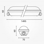 55W LED Wannenleuchte Link Notlichtfunktion 150cm IP65 Kaltweiß