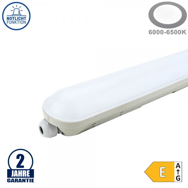 55W LED Wannenleuchte Link Notlichtfunktion 150cm IP65 Kaltweiß
