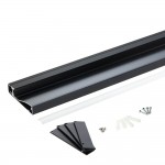 LED Sockelleistenprofil Schwarz 2m SET OP LED Sockelleistenprofil Schwarz 2m SET OP