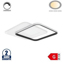 60W LED CCT Deckenleuchte quadratisch Schwarz-Weiß