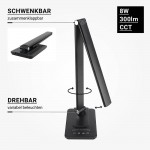 8W LED Tischleuchte mit Akku CCT Schwarz 8W LED Tischleuchte mit Akku CCT Schwarz