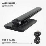 8W LED Tischleuchte mit Akku CCT Schwarz 8W LED Tischleuchte mit Akku CCT Schwarz