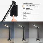 8W LED Tischleuchte mit Akku CCT Schwarz 8W LED Tischleuchte mit Akku CCT Schwarz