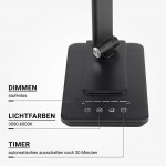 8W LED Tischleuchte mit Akku CCT Schwarz 8W LED Tischleuchte mit Akku CCT Schwarz