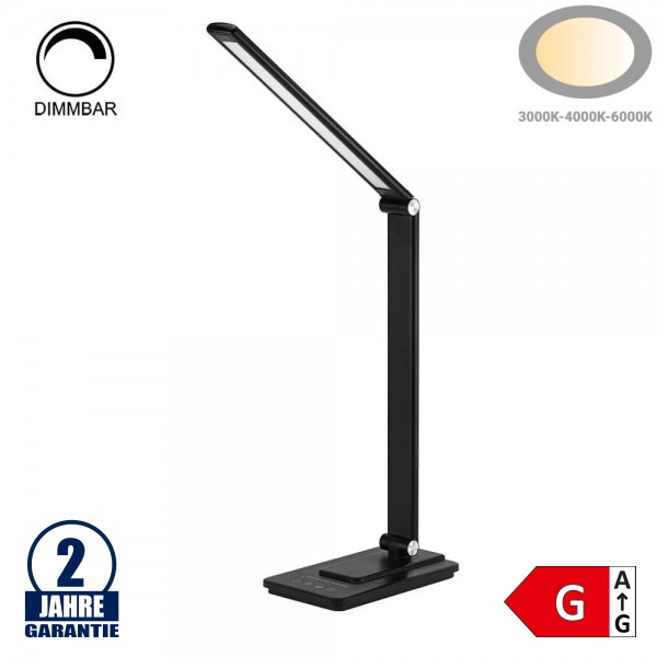 8W LED Tischleuchte mit Akku CCT Schwarz 8W LED Tischleuchte mit Akku CCT Schwarz