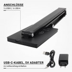 7W LED Tischleuchte CCT mit Wireless Charging für Smartphones Schwarz 7W LED Tischleuchte CCT mit Wireless Charging für Smartphones Schwarz