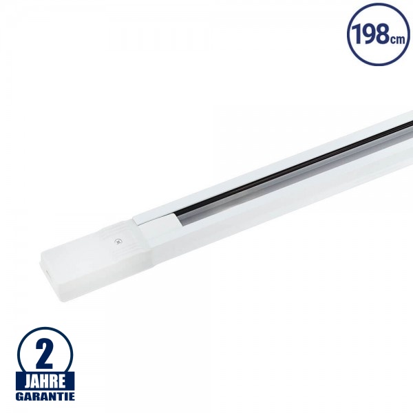 1 Ph. Stromschiene für LED Schienenstrahler Weiß 198cm 1 Ph. Stromschiene für LED Schienenstrahler Weiß 198cm