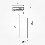 12W LED 1 Ph. Schienenstrahler Schwarz Neutralweiß 12W LED 1 Ph. Schienenstrahler Schwarz Neutralweiß