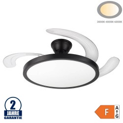 36W LED Deckenventilator Slim Schwarz CCT