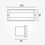 Wandleuchte mit E27 Fassung Grau V3 IP54
