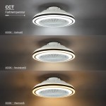 36W LED Deckenventilator Ø48cm Schwarz/Weiß CCT 36W LED Deckenventilator Ø48cm Schwarz/Weiß CCT